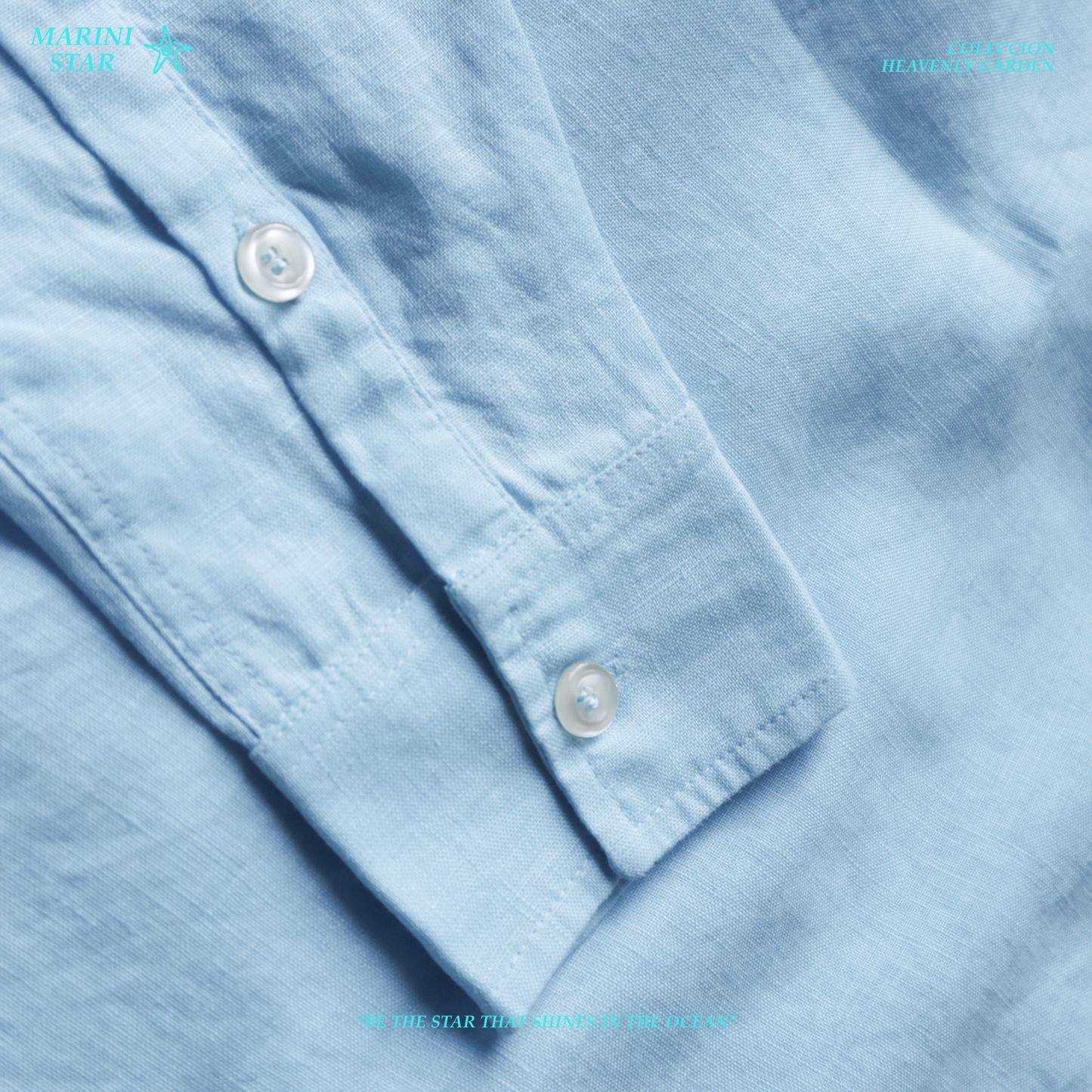 Camisa Lino Azul Clara 100% Lino