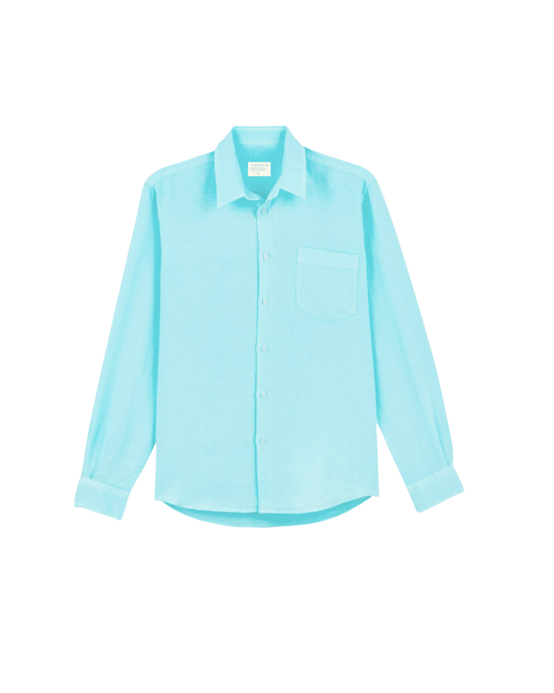 Camisa Lino Azul Aguamarina 100% Lino