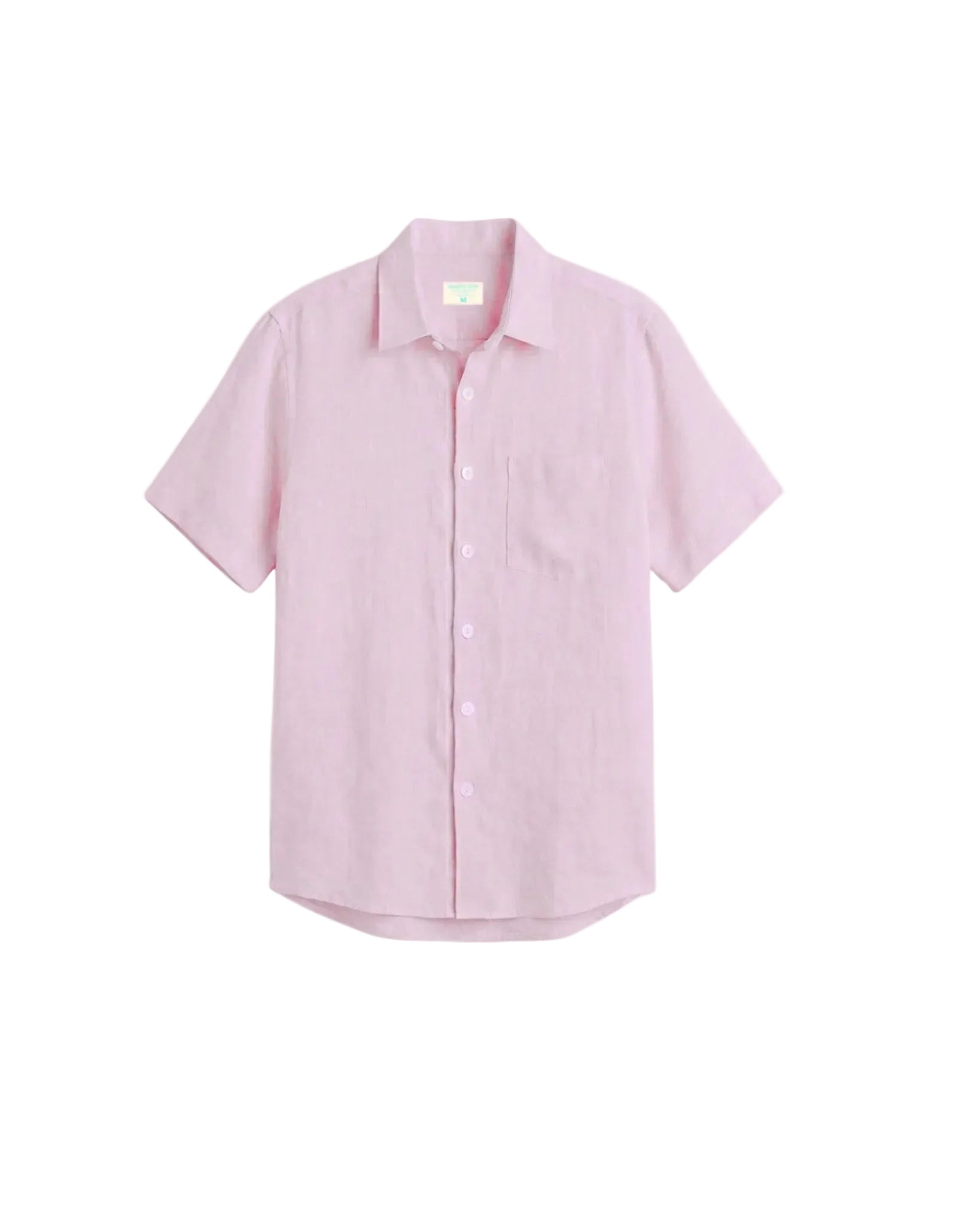 Camisa 100% Lino Premium Manga Corta Rosado