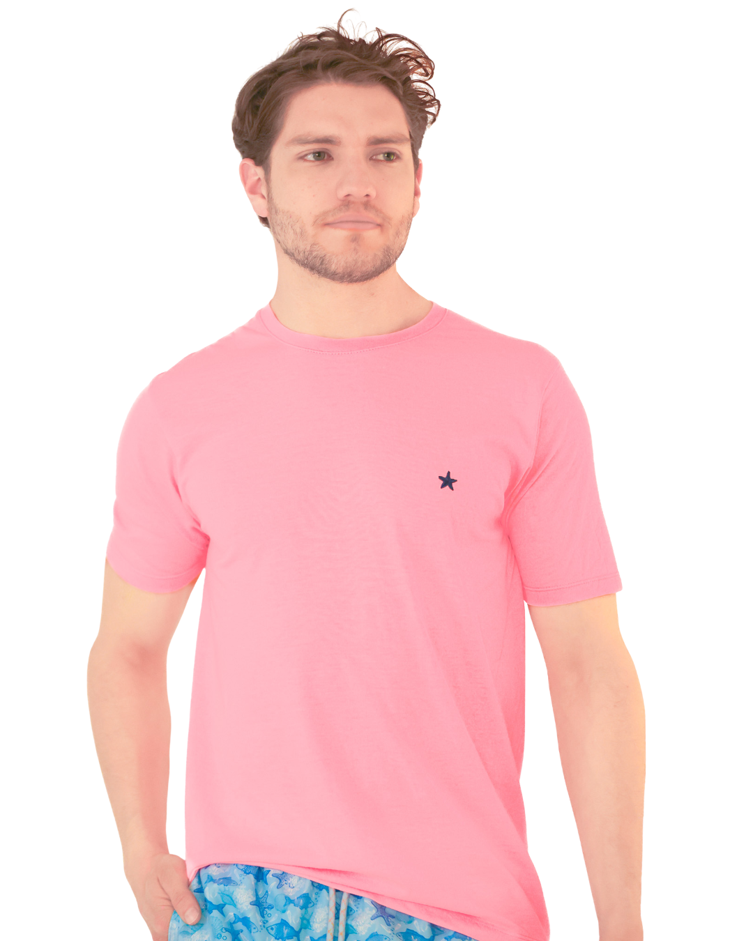 Camiseta Bordada Rosada