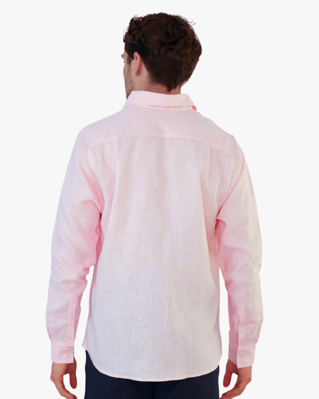 Camisa Lino Rosada 100% Lino