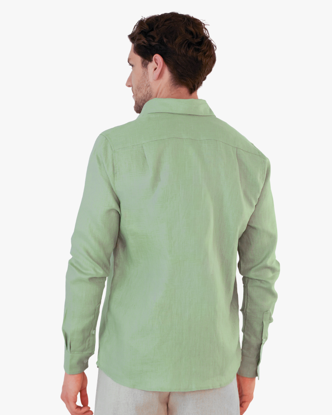 Camisa Lino Verde Pistacho 100% Lino