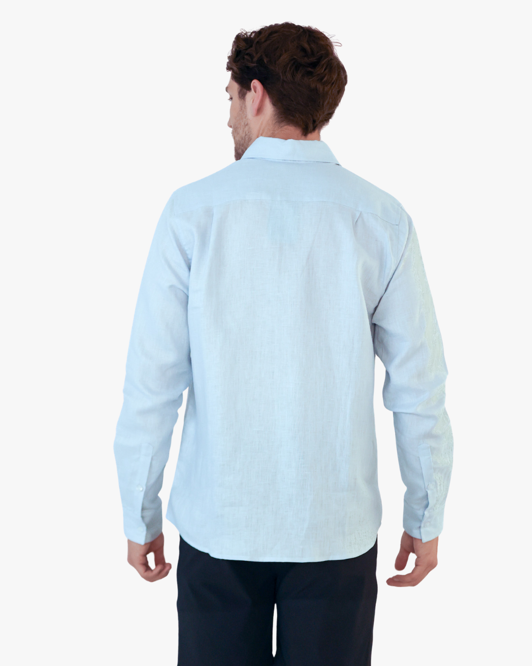 Camisa Lino Azul Clara 100% Lino