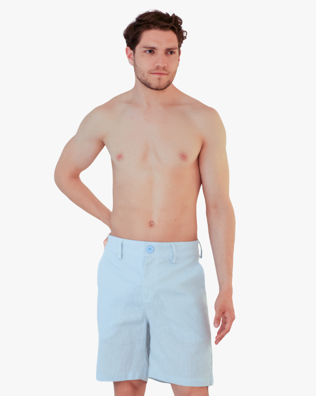 Bermuda Lino Azul Claro
