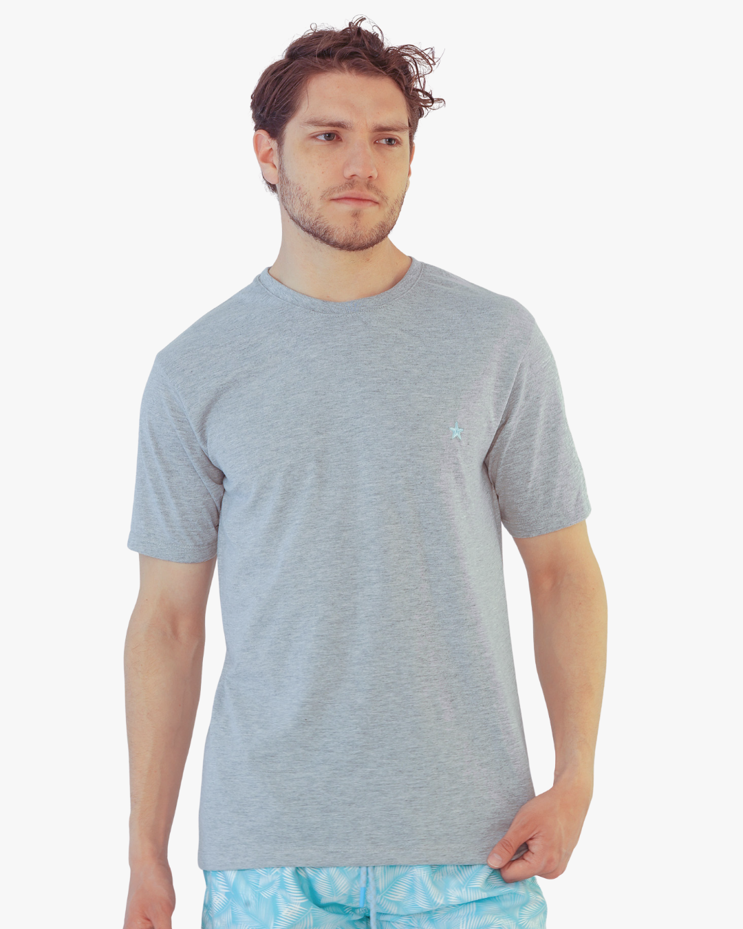 Camiseta Bordada Gris
