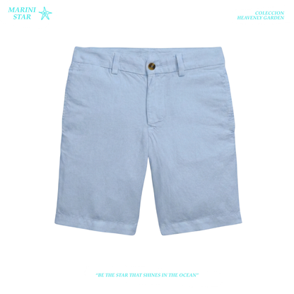 Bermuda Lino Azul Claro