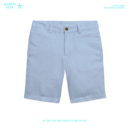 Bermuda Lino Azul Claro