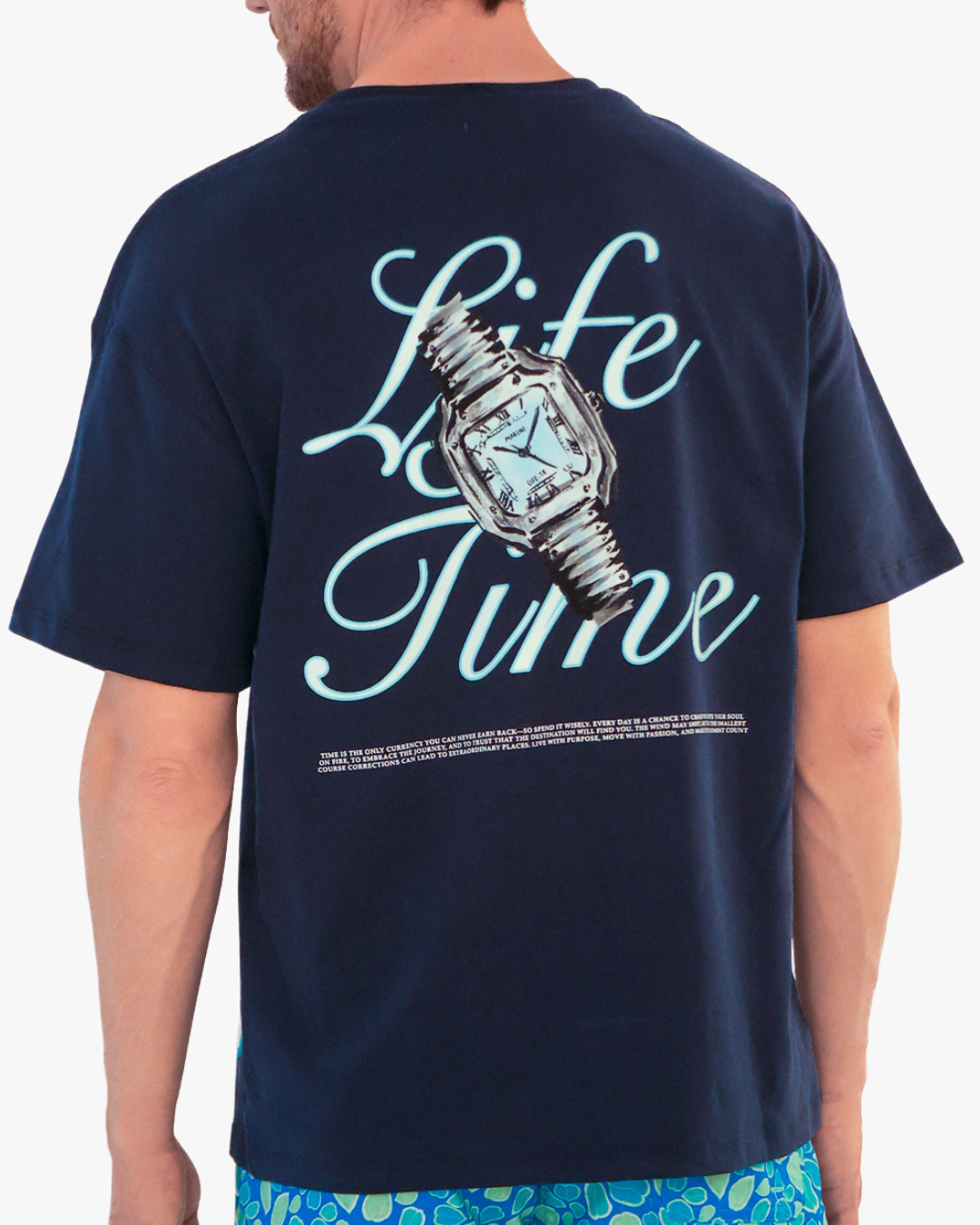 Clock Life Time Blue Shirt