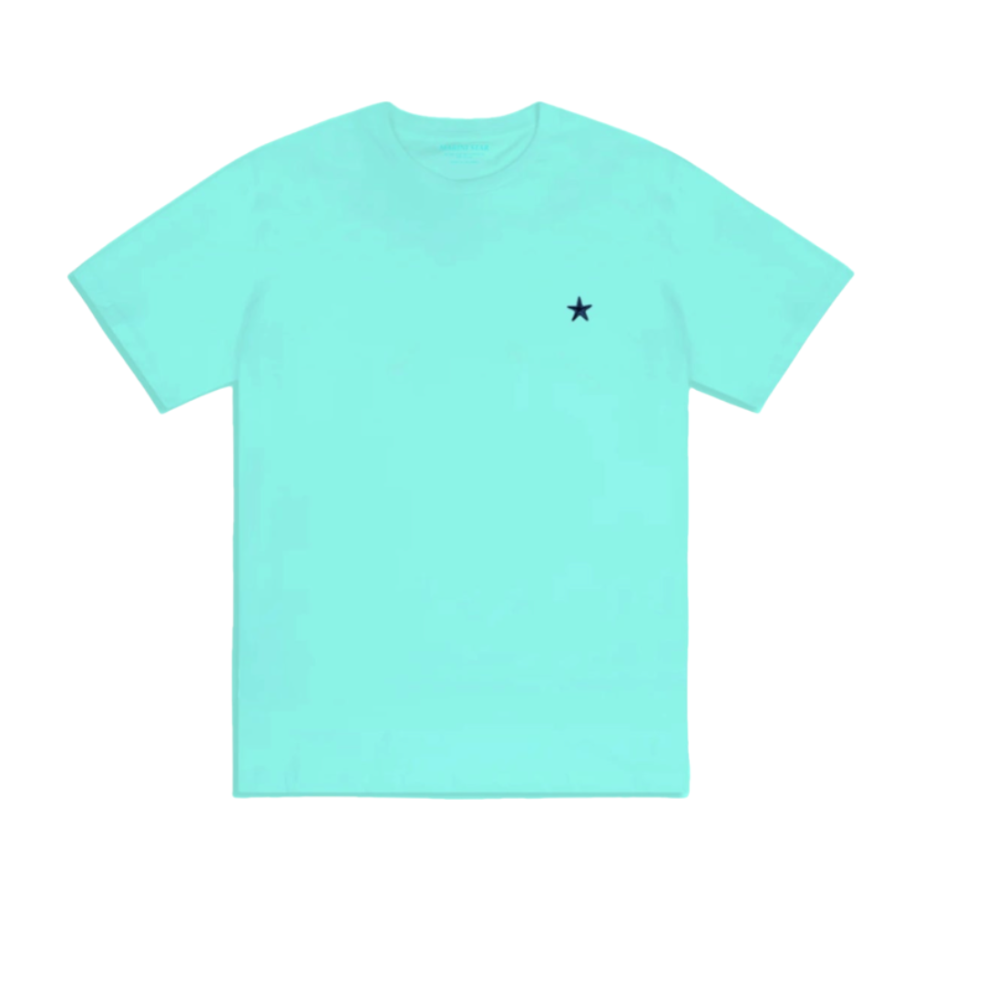 Camiseta Bordada Azul Aguamarina