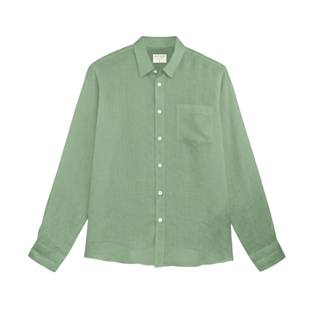 Camisa Lino Verde Pistacho 100% Lino