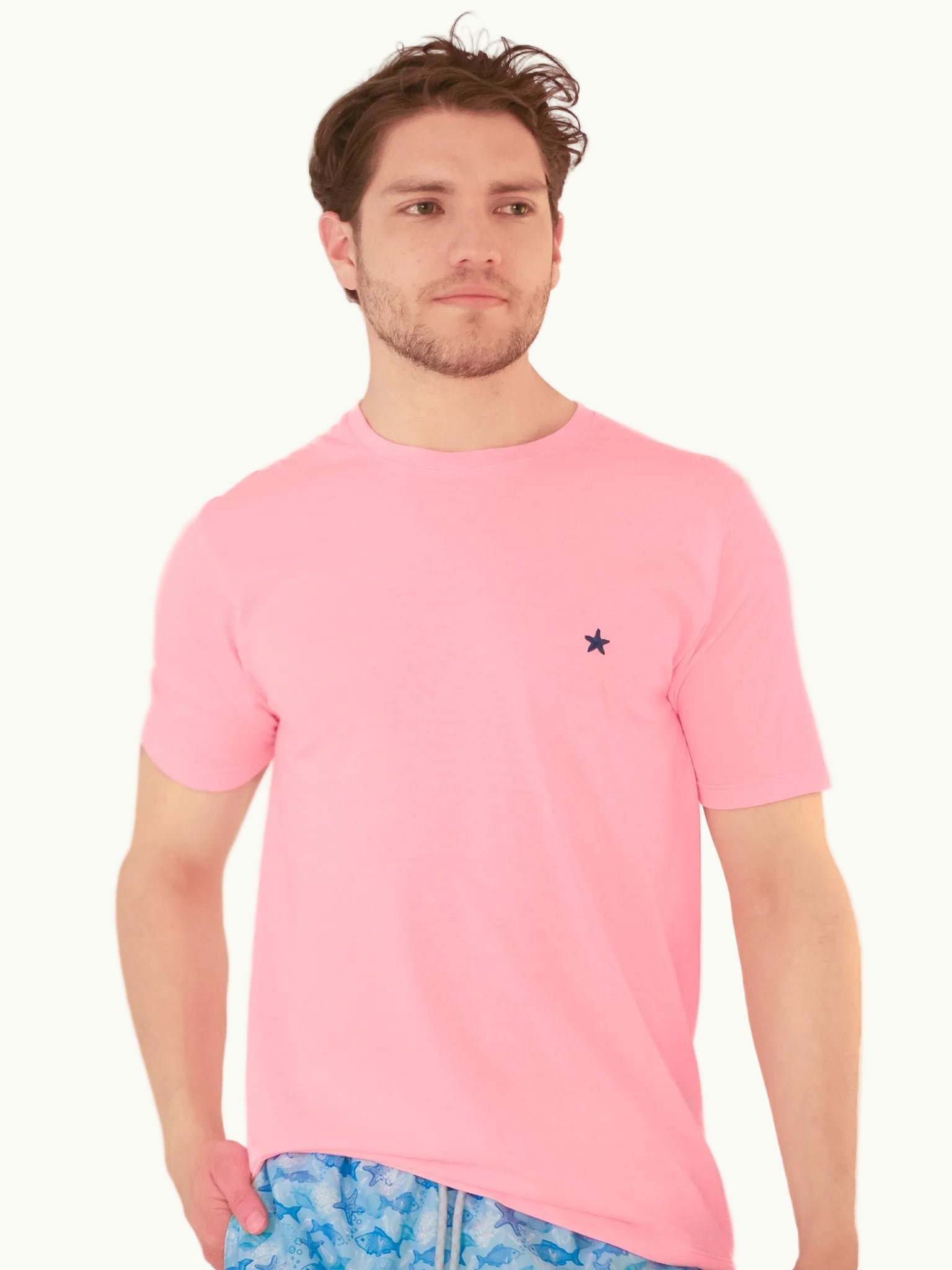 Camiseta Bordada Rosada