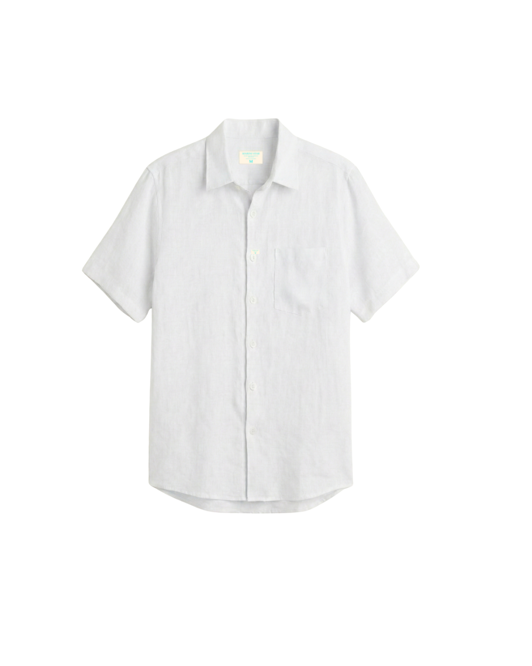 Camisa 100% Lino Premium Manga Corta Blanca