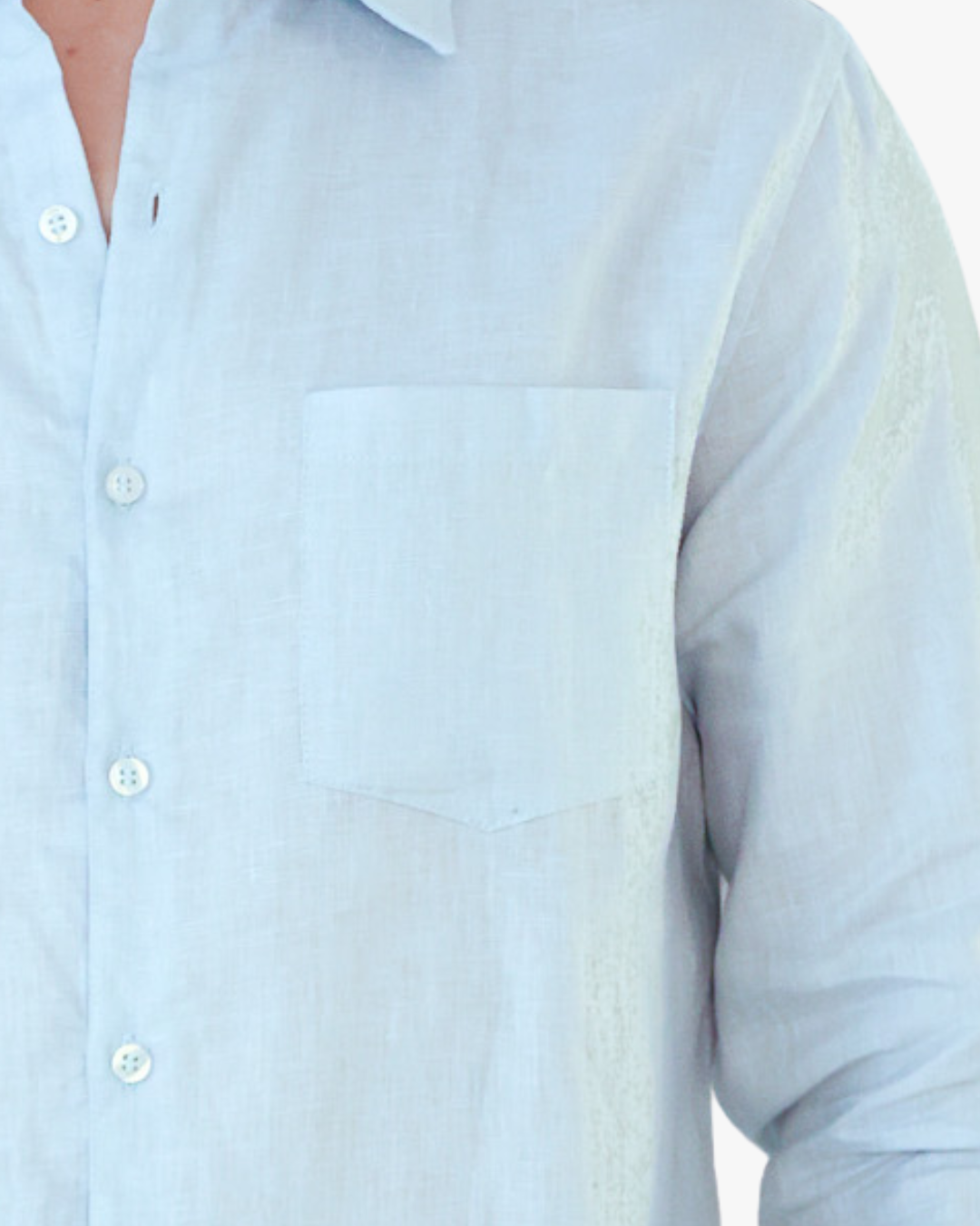 Camisa Lino Azul Clara 100% Lino