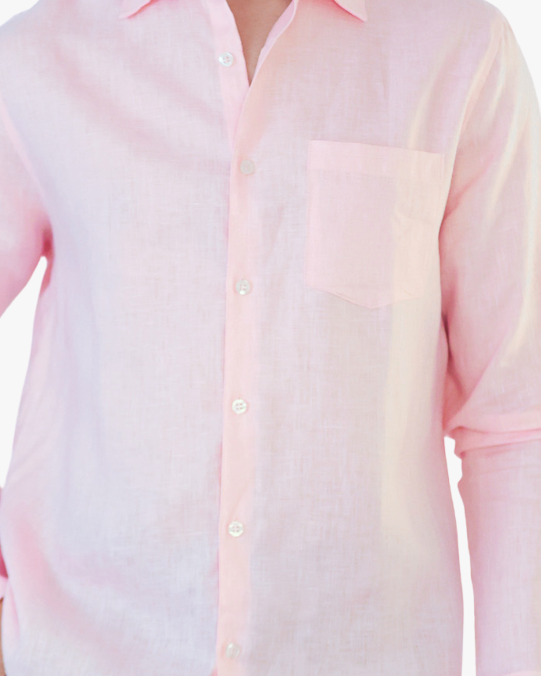 Camisa Lino Rosada 100% Lino