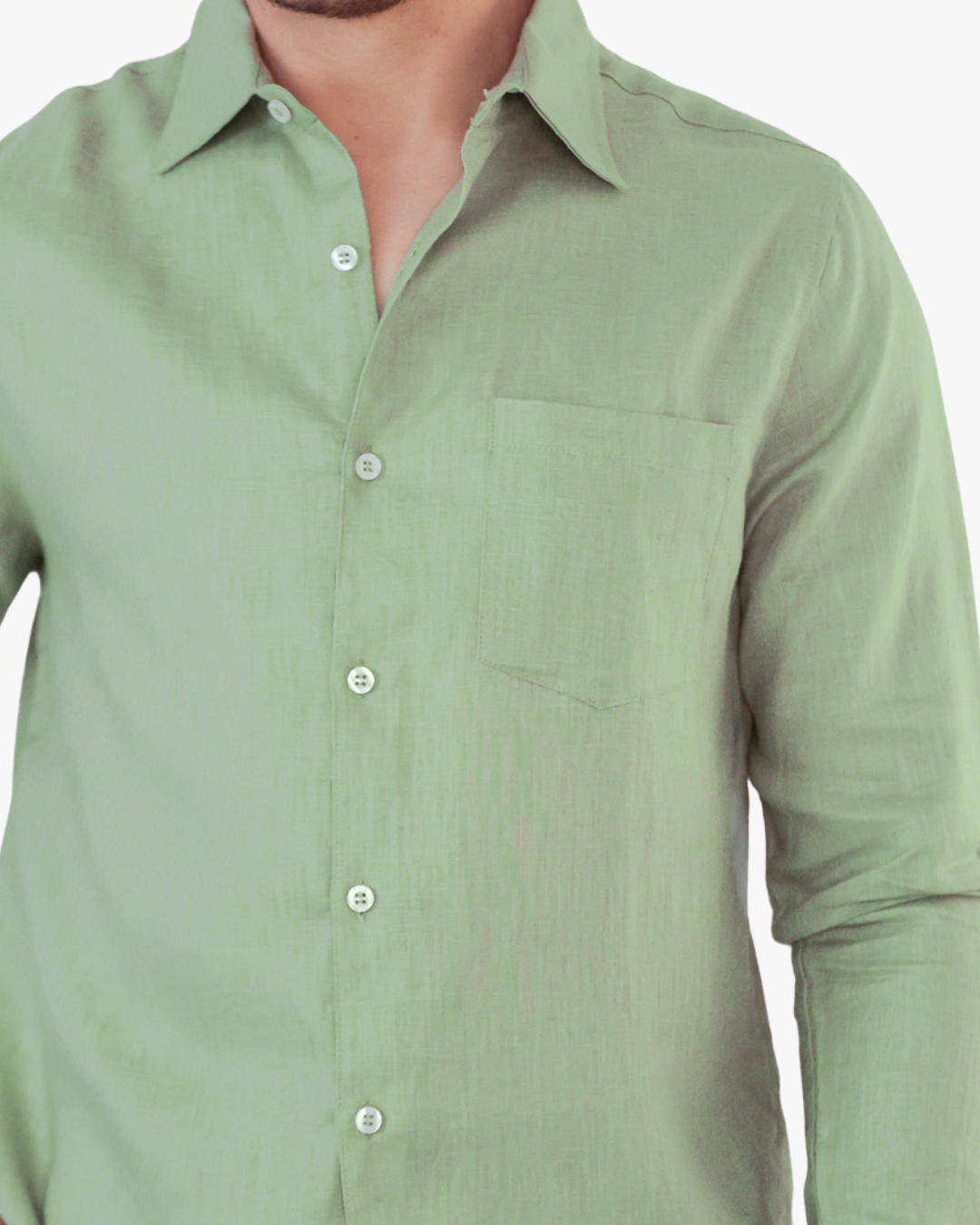 Camisa Lino Verde Pistacho 100% Lino